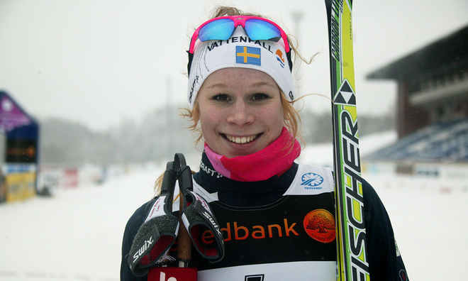 JENNIE ÖBERG slutade tvåa vid Skandinaviska cupens sprinttävlinging i Lillehammer under lördagen. Foto: KJELL-ERIK KRISTIANSEN