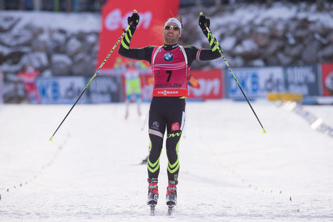 14.12.2014, Hochfilzen, Austria (AUT): Martin Fourcade (FRA)- IBU world cup biathlon, pursuit men, Hochfilzen (AUT). www.nordicfocus.com. © Manzoni/NordicFocus. Every downloaded picture is fee-liable. NordicFocus 14.12.2014, Hochfilzen, Austria (AUT): Martin Fourcade (FRA)- IBU world cup biathlon, pursuit men, Hochfilzen (AUT). www.nordicfocus.com. © Manzoni/NordicFocus. Every downloaded picture is fee-liable.