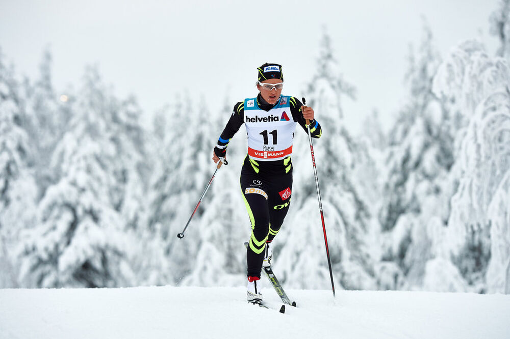 30.11.2014, Ruka, Finland (FIN): Celia Aymonier (FRA)- FIS world cup cross-country, 10km women, Ruka (FIN). www.nordicfocus.com. © Felgenhauer/NordicFocus. Every downloaded picture is fee-liable.