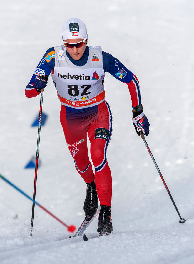 DIDRIK TØNSETH var tvåa i Davos, men sedan fick han opereras för en blindtarmsinflammation och nu missar han Tour de Ski. Foto: NORDIC FOCUS