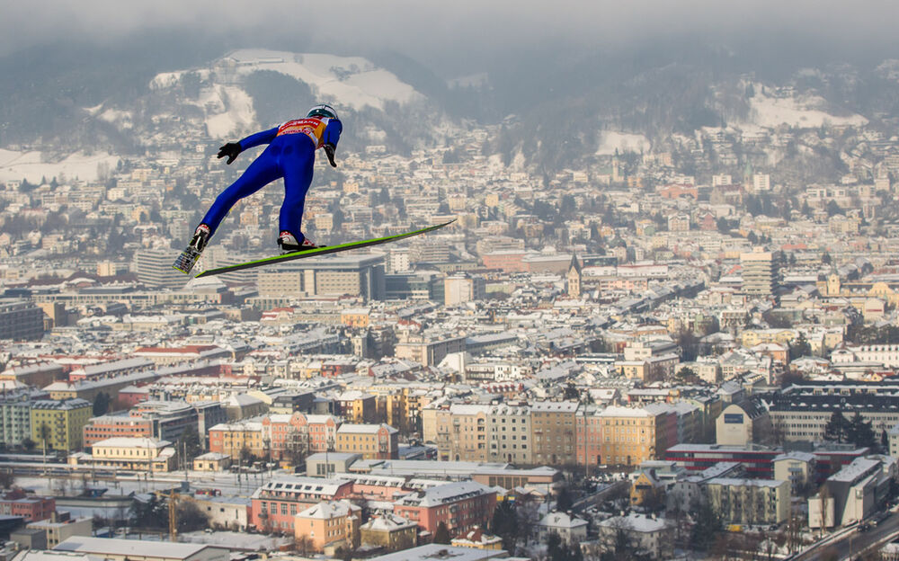 04.01.2015, Innsbruck, Austria (AUT):Michael Hayboeck (AUT), Fischer- FIS world cup ski jumping, four hills tournament, individual HS130, qualification, Innsbruck (AUT). www.nordicfocus.com. © Laiho/NordicFocus. Every downloaded picture is fee-liable.