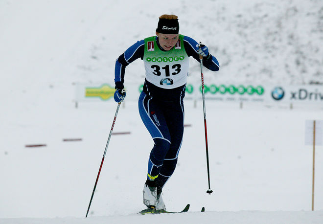 CLARA AULAND var snabbast hemma på Pagla skidstadion när Sävast Ski Team körde sitt jultempo. Foto/rights: MARCELA HAVLOVA/sweski.com