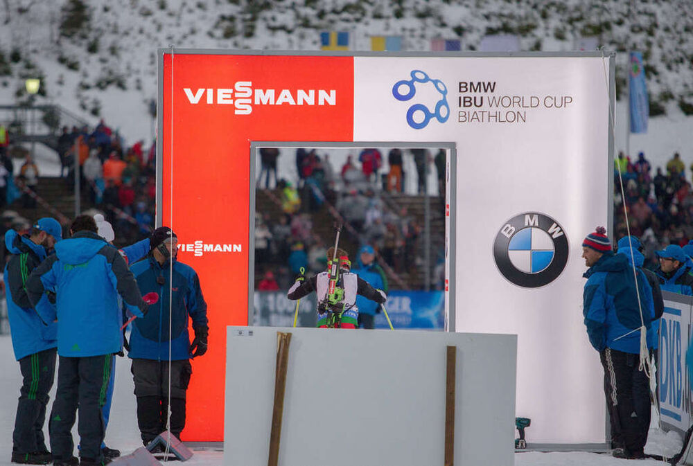 09.01.2015, Oberhof, Germany (GER): Event Feature: undefined athlete in the startgate- IBU world cup biathlon, sprint women, Oberhof (GER). www.nordicfocus.com. © Manzoni/NordicFocus. Every downloaded picture is fee-liable.