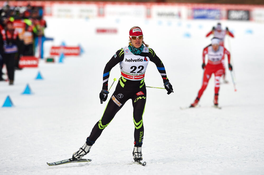 08.01.2015, Cortina-Toblach, Italy (ITA): Aurore Jean (FRA)- FIS world cup cross-country, tour de ski, pursuit women, Cortina-Toblach (ITA). www.nordicfocus.com. © Felgenhauer/NordicFocus. Every downloaded picture is fee-liable.