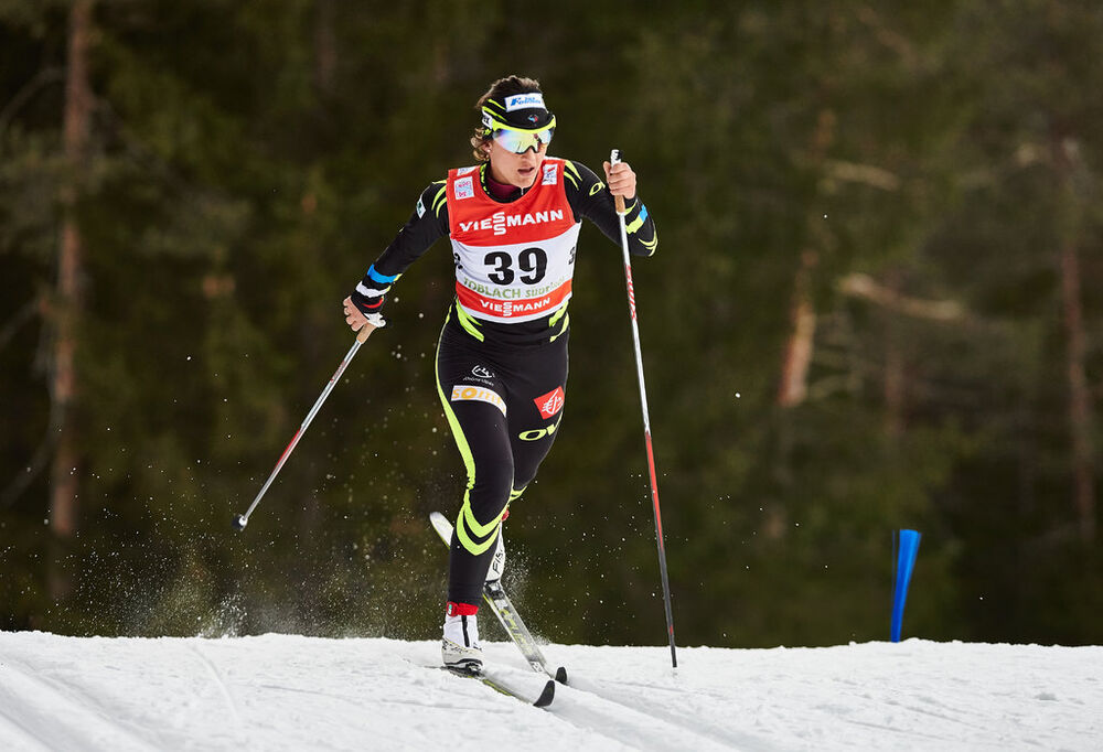 07.01.2015, Cortina-Toblach, Italy (ITA): Celia Aymonier (FRA)- FIS world cup cross-country, tour de ski, 5km women, Cortina-Toblach (ITA). www.nordicfocus.com. © Felgenhauer/NordicFocus. Every downloaded picture is fee-liable.