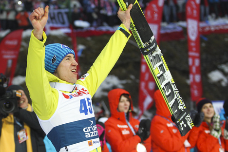 18.01.2015, Zakopane, Poland (POL): Kamil Stoch (POL), Fischer- FIS world cup ski jumping, individual HS134, Zakopane (POL). www.nordicfocus.com. © Domanski/NordicFocus. Every downloaded picture is fee-liable. NordicFocus 18.01.2015, Zakopane, Poland (POL): Kamil Stoch (POL), Fischer- FIS world cup ski jumping, individual HS134, Zakopane (POL). www.nordicfocus.com. © Domanski/NordicFocus. Every downloaded picture is fee-liable.