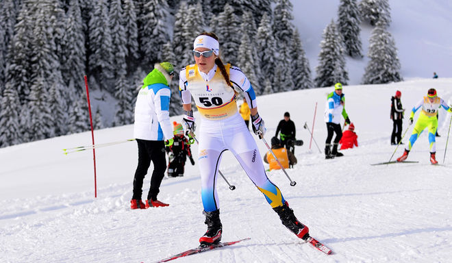 JOHANNA HAGSTRÖM från Falköping var bästa svenska tjej på en 14:e plats i damernas 5 km fristil på ungdoms-OS i Liechtenstein. Foto: HENNING WIIG