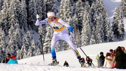 JONAS ERIKSSON, Falun-Borlänge SK var ensam svensk som åkte in bland dom 10 bästa i fristilsloppet. Foto: HENNING WIIG