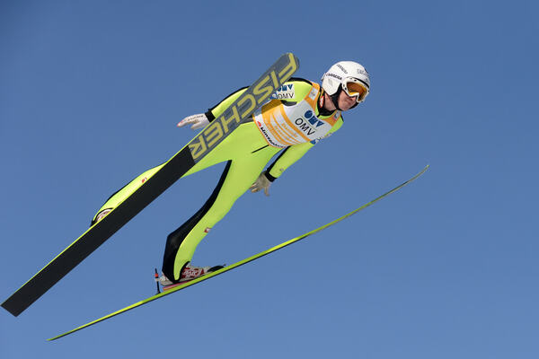 01.02.2015, Hinzenbach, Austria (AUT): Daniela Iraschko-Stolz (AUT) - FIS world cup ski jumping ladies, individual HS94, Hinzenbach (AUT). www.nordicfocus.com. © Rauschendorfer/NordicFocus. Every downloaded picture is fee-liable. NordicFocus
