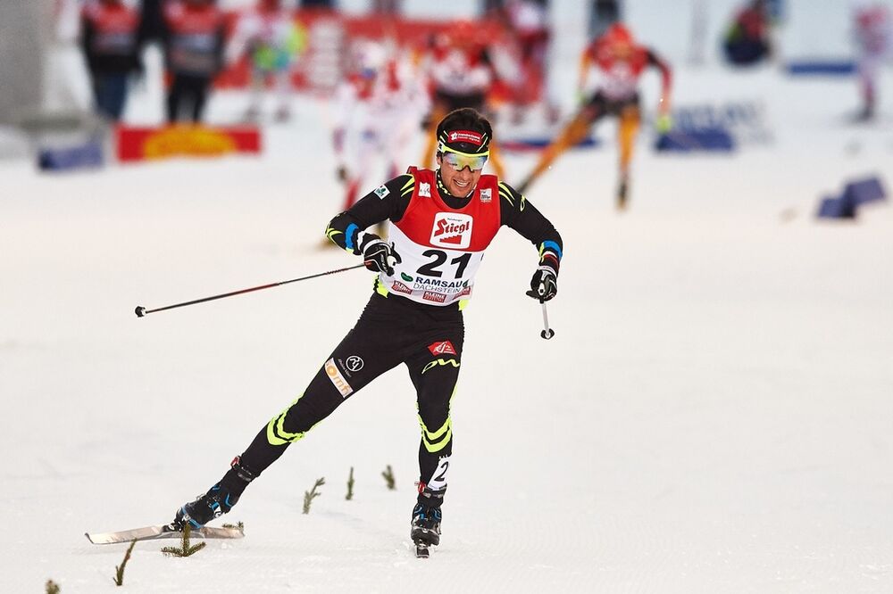 21.12.2014, Ramsau, Austria (AUT): Jason Lamy Chappuis (FRA)- FIS world cup nordic combined, individual gundersen HS98/10km, Ramsau (AUT). www.nordicfocus.com. Â© Felgenhauer/NordicFocus. Every downloaded picture is fee-liable.