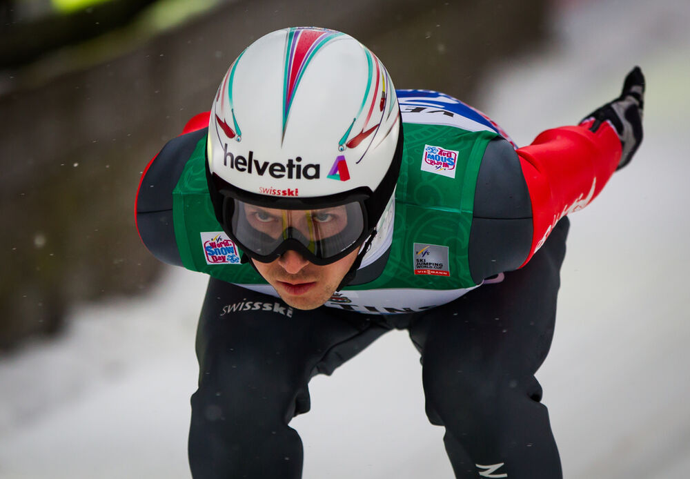 05.01.2015, Bischofshofen, Austria (AUT): Simon Ammann (SUI), Fischer- FIS world cup ski jumping, four hills tournament, individual HS140, qualification, Bischofshofen (AUT). www.nordicfocus.com. © Laiho/NordicFocus. Every downloaded picture is fee-liab