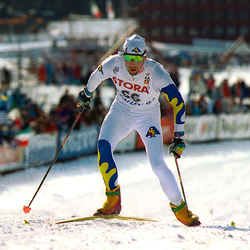 TORGNY MOGREN på väg mot VM-guldet på femmilen i Falun 1993. Foto: THORD ERIC NILSSON (arkiv)