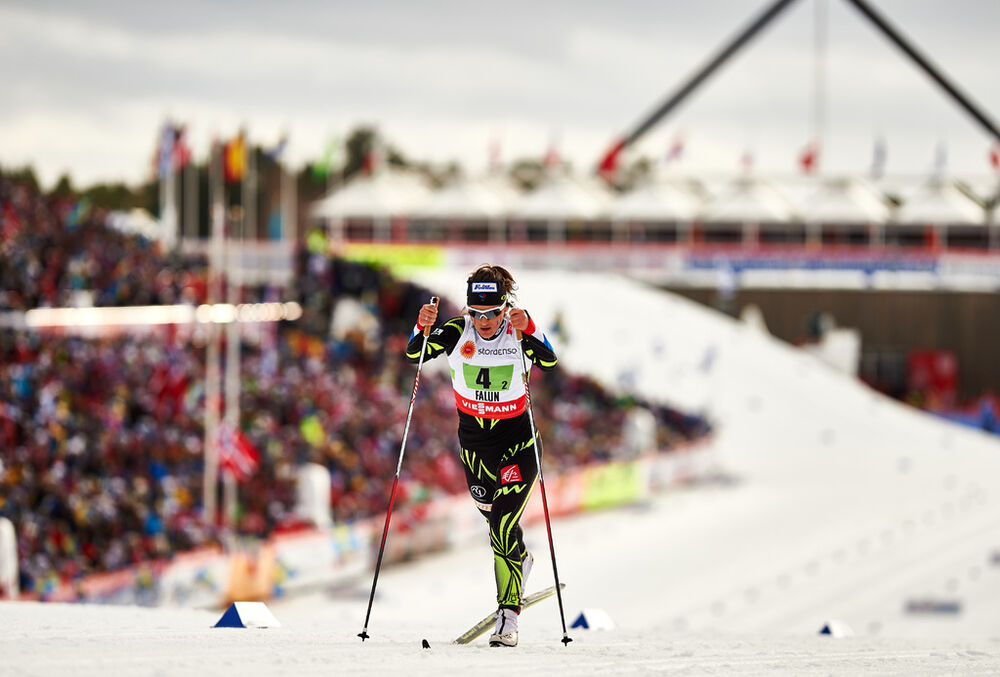 26.02.2015, Falun, Sweden (SWE): Celia Aymonier (FRA)- FIS nordic world ski championships, cross-country, 4x5km women, Falun (SWE). www.nordicfocus.com. © NordicFocus. Every downloaded picture is fee-liable.