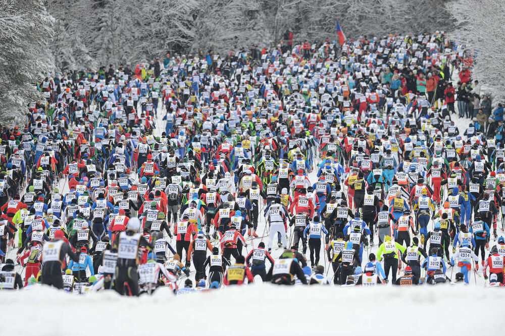02.03.2014, Mora, Sweden (SWE): athletes at the first climb - FIS Marathon Cup Vasaloppet, Mora (SWE). www.nordicfocus.com. © Rauschendorfer/NordicFocus. Every downloaded picture is fee-liable.