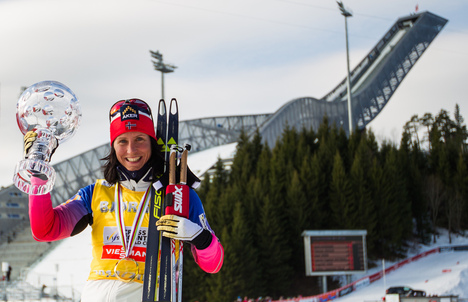 15.03.2015, Oslo, Norway (NOR): the overall world cup winner Marit Bjoergen (NOR), Fischer, Swix, Rottefella- FIS world cup cross-country, mass women, Oslo (NOR). www.nordicfocus.com. © Laiho/NordicFocus. Every downloaded picture is fee-liable. NordicFocus 15.03.2015, Oslo, Norway (NOR): the overall world cup winner Marit Bjoergen (NOR), Fischer, Swix, Rottefella- FIS world cup cross-country, mass women, Oslo (NOR). www.nordicfocus.com. © Laiho/NordicFocus. Every downloaded picture is fee-liable.
