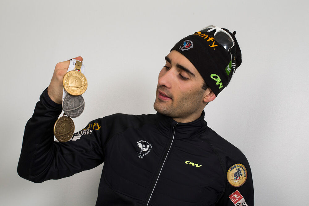 14.03.2015, Kontiolahti, Finland (FIN): Martin Fourcade (FRA)- IBU world championships biathlon, medals, Kontiolahti (FIN). www.nordicfocus.com. © NordicFocus. Every downloaded picture is fee-liable.
