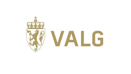 Logo for valg 2017 med riksløve i gull Logo for valg 2017 med riksløve i gull