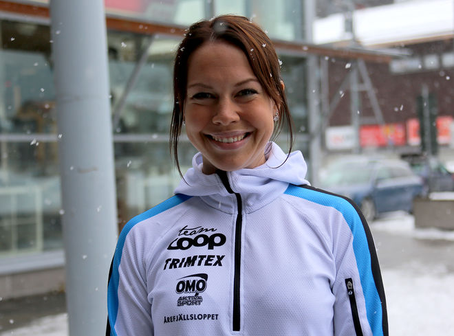 EMMA WIKÉN i sin nya dräkt för Team Coop. Hon debuterar för teamet i Årefjällsloppet under lördagen. Foto/rights: KJELL-ERIK KRISTIANSEN/sweski.com