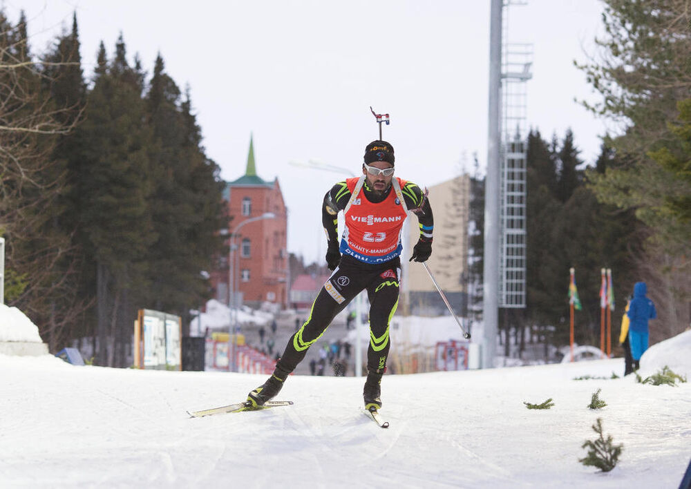 19.03.2015, Khanty-Mansiysk, Russia (RUS): Simon Fourcade (FRA)- IBU world cup biathlon, sprint men, Khanty-Mansiysk (RUS). www.nordicfocus.com. © Manzoni/NordicFocus. Every downloaded picture is fee-liable.