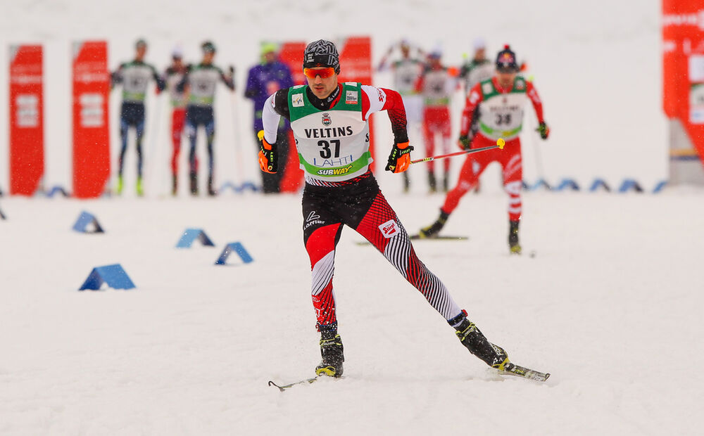 06.03.2015, Lahti, Finland (FIN): Lukas Greiderer (AUT), Fischer, Leki, Loeffler- FIS world cup nordic combined, individual gundersen HS130/10km, Lahti (FIN). www.nordicfocus.com. © Laiho/NordicFocus. Every downloaded picture is fee-liable.
