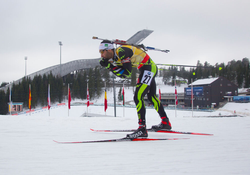 14.02.2015, Oslo, Norway (NOR): Martin Fourcade (FRA)- IBU world cup biathlon Holmenkollen, sprint men, Oslo (NOR). www.nordicfocus.com. © Manzoni/NordicFocus. Every downloaded picture is fee-liable.