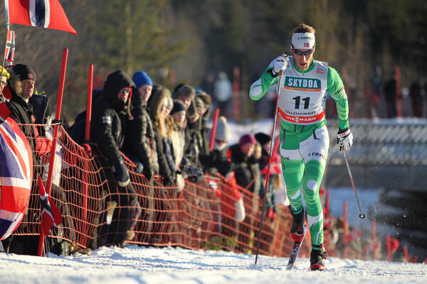 07.12.2013, Lillehammer, Norway (NOR): Simen Oestensen (NOR)- FIS world cup cross-country, 15km men, Lillehammer (NOR). www.nordicfocus.com. © Manzoni/NordicFocus. Every downloaded picture is fee-liable. NordicFocus