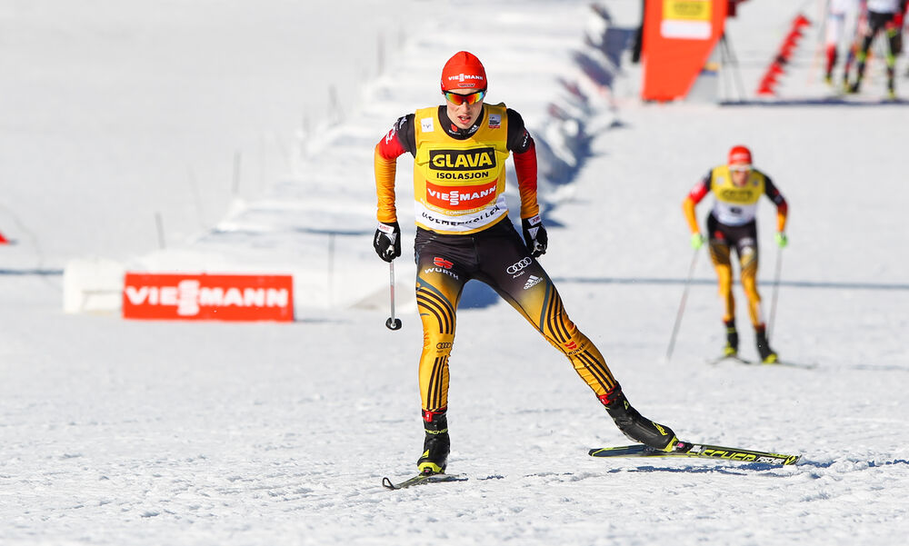 14.03.2015, Oslo, Norway (NOR): Eric Frenzel (GER), Fischer, Swix, Rottefella, Adidas- FIS world cup nordic combined, individual gundersen HS134/10km, Oslo (NOR). www.nordicfocus.com. © Laiho/NordicFocus. Every downloaded picture is fee-liable.
