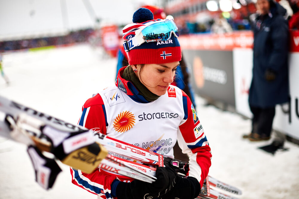 26.02.2015, Falun, Sweden (SWE): Heidi Weng (NOR)- FIS nordic world ski championships, cross-country, 4x5km women, Falun (SWE). www.nordicfocus.com. © NordicFocus. Every downloaded picture is fee-liable.