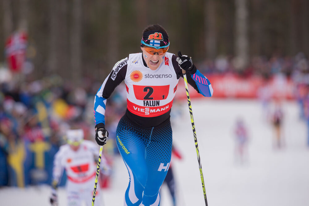 26.02.2015, Falun, Sweden (SWE): Aino-Kaisa Saarinen (FIN)- FIS nordic world ski championships, cross-country, 4x5km women, Falun (SWE). www.nordicfocus.com. © NordicFocus. Every downloaded picture is fee-liable.