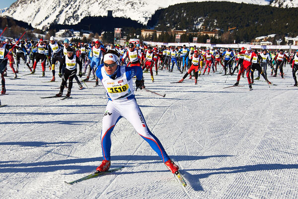 10.03.2013, St. Moritz, Switzerland (SUI): start- FIS Marathon Cup Engadin Skimarathon, St. Moritz (SUI). www.nordicfocus.com. © Felgenhauer/NordicFocus. Every downloaded picture is fee-liable. NordicFocus
