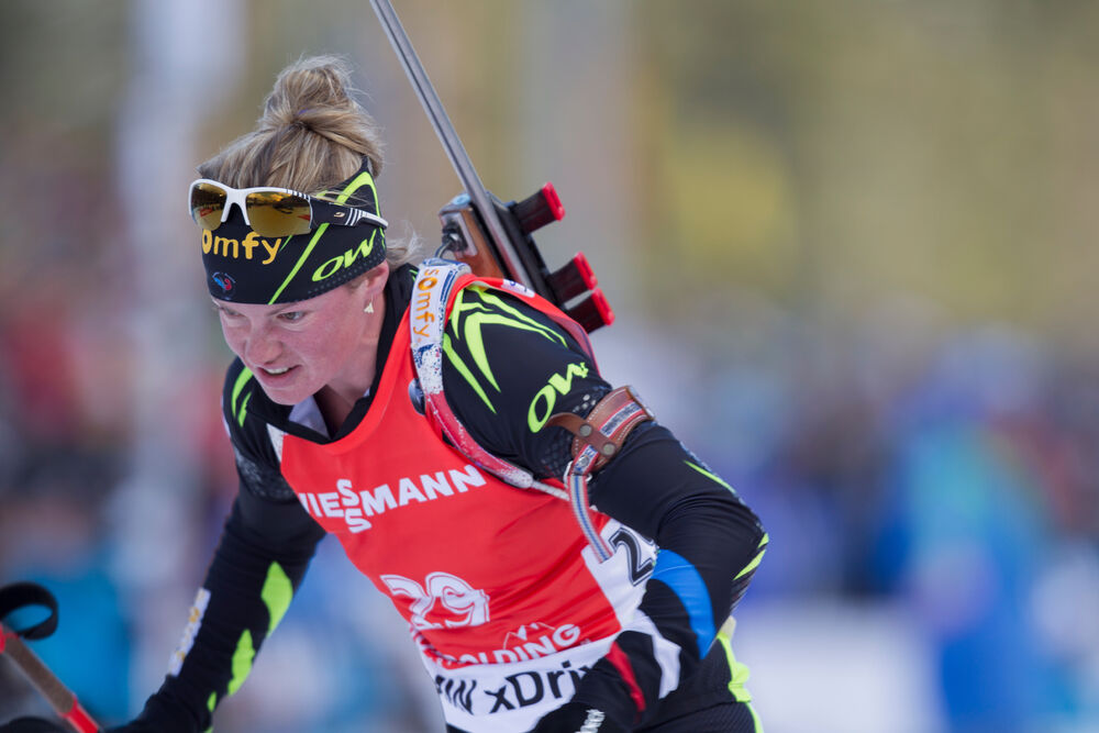 18.01.2015, Ruhpolding, Germany (GER): Marie Dorin (FRA)- IBU world cup biathlon, mass women, Ruhpolding (GER). www.nordicfocus.com. © Manzoni/NordicFocus. Every downloaded picture is fee-liable.
