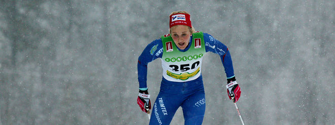 STINA NILSSON var snabbast när det gällde som mest - i sprintfinalen i Bruksvallarna. Annars dominerade Linn Sömskar på vägen fram till finalen. Foto/rights: MARCELA HAVLOVA/sweski.com