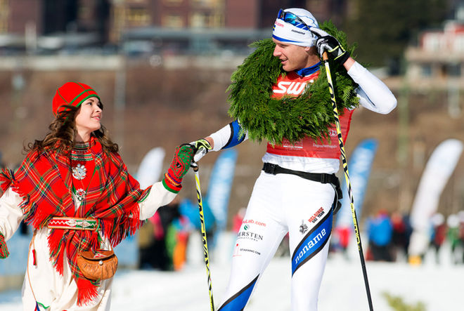 DANIEL RICHARDSSON vinner Årefjällsloppet 2014. Foto: ARRANGÖREN