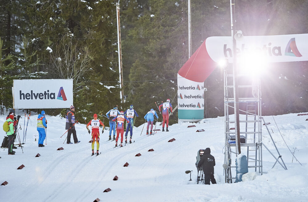 27.11.2015, Ruka, Finland (FIN): a group of athletes disappears in the forest  - FIS world cup cross-country, individual sprint, Ruka (FIN). www.nordicfocus.com. © Felgenhauer/NordicFocus. Every downloaded picture is fee-liable.