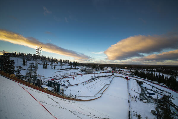 27.11.2015, Ruka, Finland (FIN): view from Ruka's jumping hill - FIS world cup ski jumping, individual HS142, Ruka (FIN). www.nordicfocus.com. © Modica/NordicFocus. Every downloaded picture is fee-liable. NordicFocus
