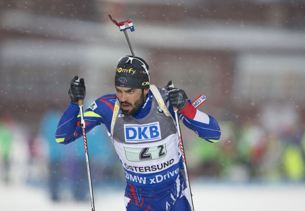 29.11.2015, Oestersund, Sweden (SWE):Simon Fourcade (FRA) - IBU world cup biathlon, single mixed relay, Oestersund (SWE). www.nordicfocus.com. Â© Manzoni/NordicFocus. Every downloaded picture is fee-liable.
