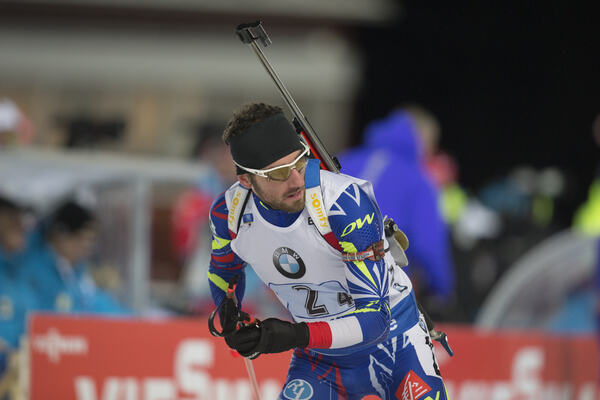 29.11.2015, Oestersund, Sweden (SWE):Jean Guillaume Beatrix (FRA) - IBU world cup biathlon, relay mixed, Oestersund (SWE). www.nordicfocus.com. © Manzoni/NordicFocus. Every downloaded picture is fee-liable. NordicFocus