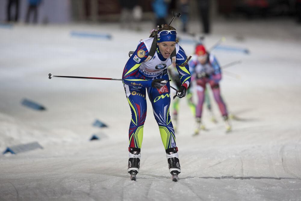 29.11.2015, Oestersund, Sweden (SWE):Anais Bescond (FRA) - IBU world cup biathlon, relay mixed, Oestersund (SWE). www.nordicfocus.com. © Manzoni/NordicFocus. Every downloaded picture is fee-liable.
