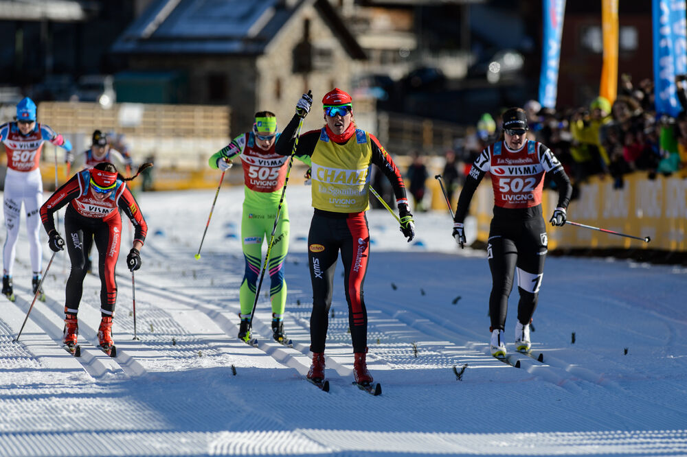 06.12.2015, Livigno, Italy (ITA): Seraina Boner (SUI), Justyna Kowalczyk (POL), Lina Korsgren (SWE), Katerina Smutna (AUT), Britta Johansson Norgren (SWE), (l-r) - Ski Classics La Sgambeda, Livigno (ITA). www.nordicfocus.com. © Rauschendorfer/NordicFocus