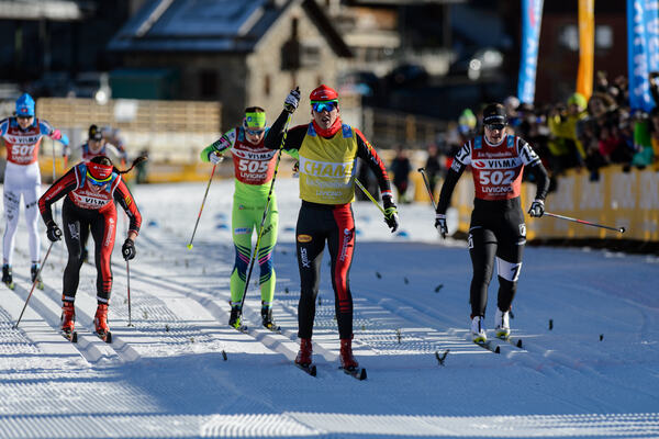 06.12.2015, Livigno, Italy (ITA): Seraina Boner (SUI), Justyna Kowalczyk (POL), Lina Korsgren (SWE), Katerina Smutna (AUT), Britta Johansson Norgren (SWE), (l-r) - Ski Classics La Sgambeda, Livigno (ITA). www.nordicfocus.com. © Rauschendorfer/NordicFocus NordicFocus