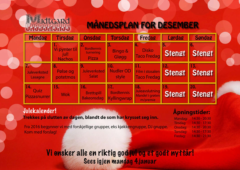 Månedsplan desember Midtgard