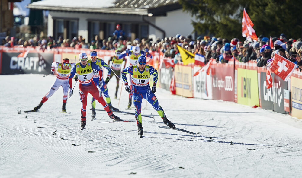 13.12.2015, Davos, Switzerland (SUI):Haavard Solaas Taugboel (NOR), Renaud Jay (FRA), Baptiste Gros (FRA), (l-r)  - FIS world cup cross-country, individual sprint, Davos (SUI). www.nordicfocus.com. © Felgenhauer/NordicFocus. Every downloaded picture is