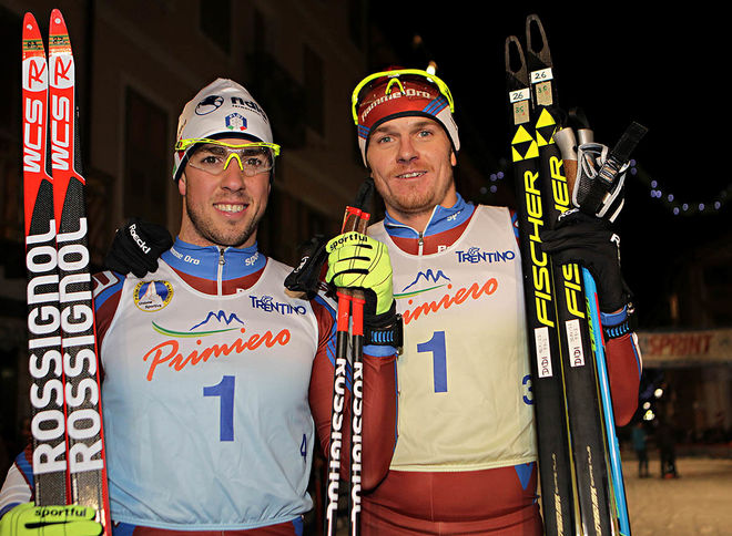 FEDERICO PELLEGRINO (tv) och Dietmar Noeckler vann igen italienska mästerskapen i teamsprint: Foto: NEWSPOWER.IT