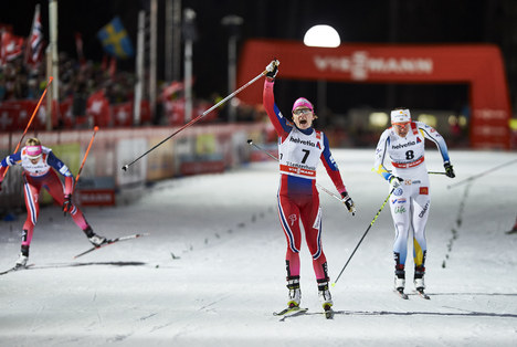 01.01.2016, Lenzerheide, Switzerland (SUI):Maiken Caspersen Falla (NOR), Ida Ingemarsdotter (SWE), (l-r) - FIS world cup cross-country, tour de ski, individual sprint, Lenzerheide (SUI). www.nordicfocus.com. © Felgenhauer/NordicFocus. Every downloaded NordicFocus 01.01.2016, Lenzerheide, Switzerland (SUI):Maiken Caspersen Falla (NOR), Ida Ingemarsdotter (SWE), (l-r) - FIS world cup cross-country, tour de ski, individual sprint, Lenzerheide (SUI). www.nordicfocus.com. © Felgenhauer/NordicFocus. Every downloaded