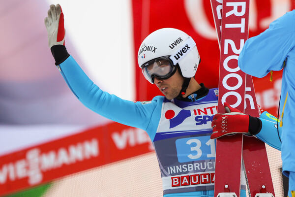 03.01.2016, Innsbruck, Austria (AUT): Vincent Descombes Sevoie (FRA)- FIS world cup ski jumping, four hills tournament, individual HS130, Innsbruck (AUT). www.nordicfocus.com. © Laiho/NordicFocus. Every downloaded picture is fee-liable. NordicFocus