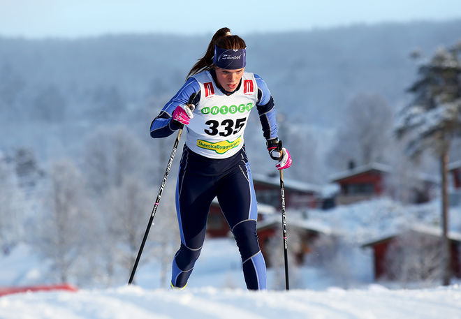 LOVISA MODIG vann Nyårsknallen på hemmaplan när Sävast Ski Team arrangerade. Här från Bruksvallsloppet i vinter. Foto/rights: KJELL-ERIK KRISTIANSEN/sweski.com