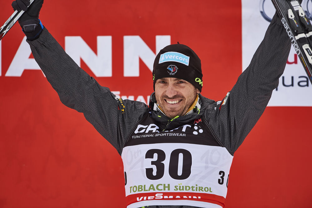 08.01.2016, Cortina-Toblach, Italy (ITA):Maurice Manificat (FRA) - FIS world cup cross-country, tour de ski, 10km men, Cortina-Toblach (ITA). www.nordicfocus.com. © Felgenhauer/NordicFocus. Every downloaded picture is fee-liable.