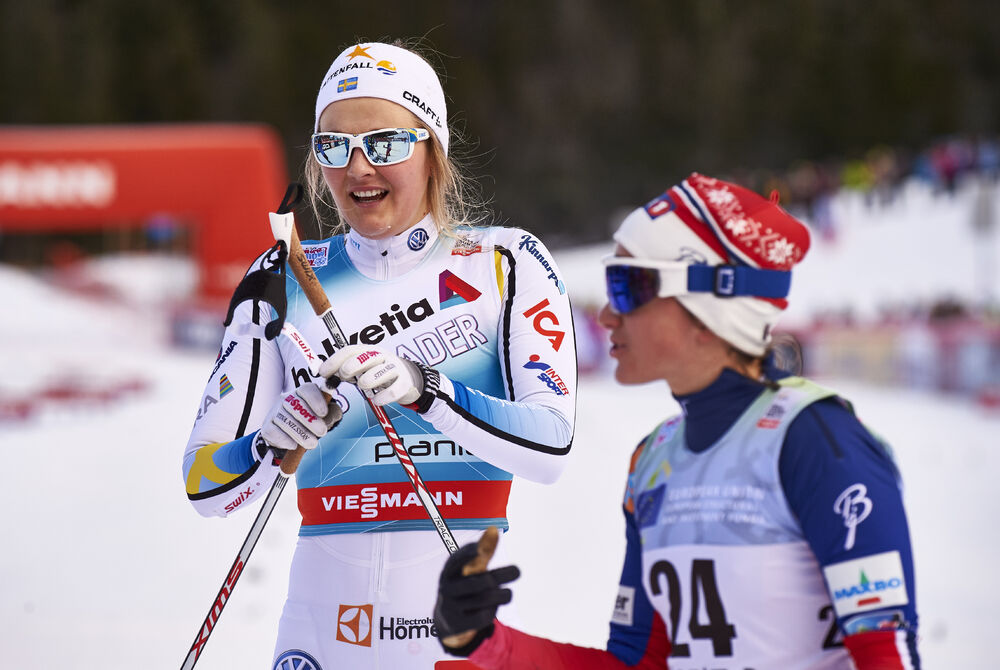 16.01.2016, Planica, Slovenia (SLO):Stina Nilsson (SWE), Heidi Weng (NOR), (l-r)  - FIS world cup cross-country, individual sprint, Planica (SLO). www.nordicfocus.com. © Felgenhauer/NordicFocus. Every downloaded picture is fee-liable.
