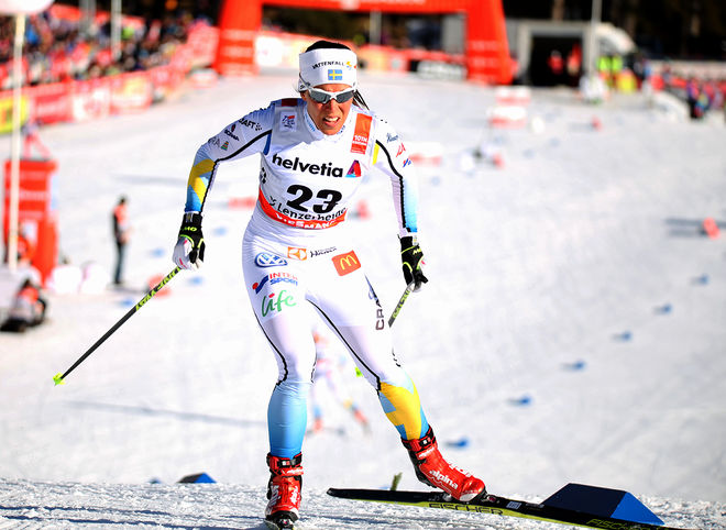 CHARLOTTE KALLA har nu restituerat sig efter Tour de Ski och kör i helgen världscupen igen i tjeckiska Nove Mesto na Morave. Och snart väntar världscupen på hemmaplan i Falun. Foto/rights: MARCELA HAVLOVA/sweski.com