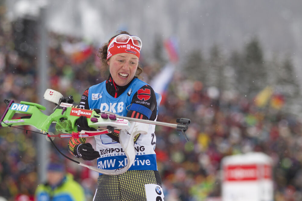 17.01.2016, Ruhpolding, Germany (GER):Laura Dahlmeier (GER) -  IBU world cup biathlon, relay women, Ruhpolding (GER). www.nordicfocus.com. © Manzoni/NordicFocus. Every downloaded picture is fee-liable.
